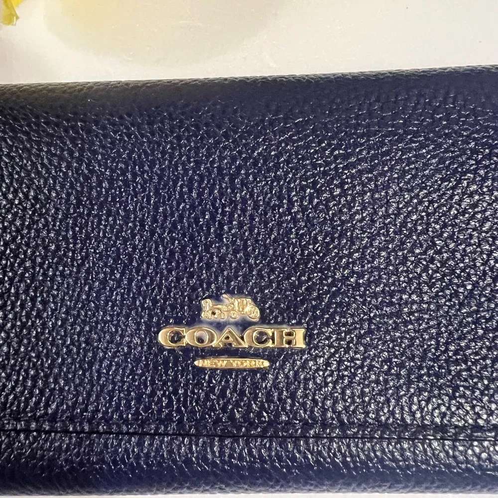 Coach Black Key Card Holder Leather Accessory